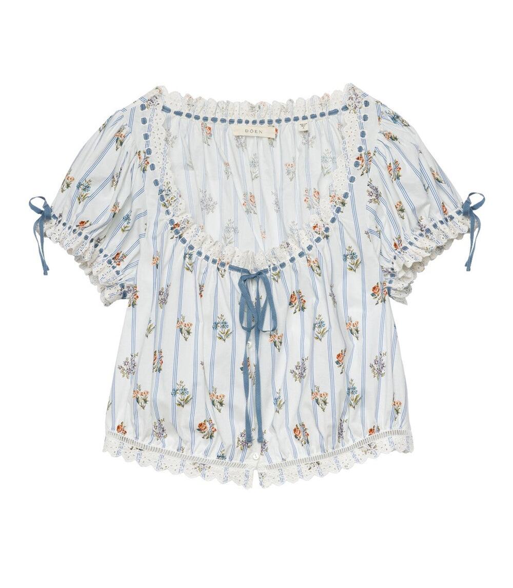 Doên Nera Top in Fleurs De Bordeaux - XS